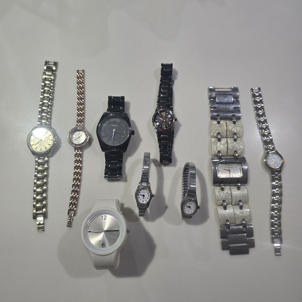 Vintage Watches Lot Of 9 Non Working Geneva Sharp Hillard&Hanson Charles Raymond